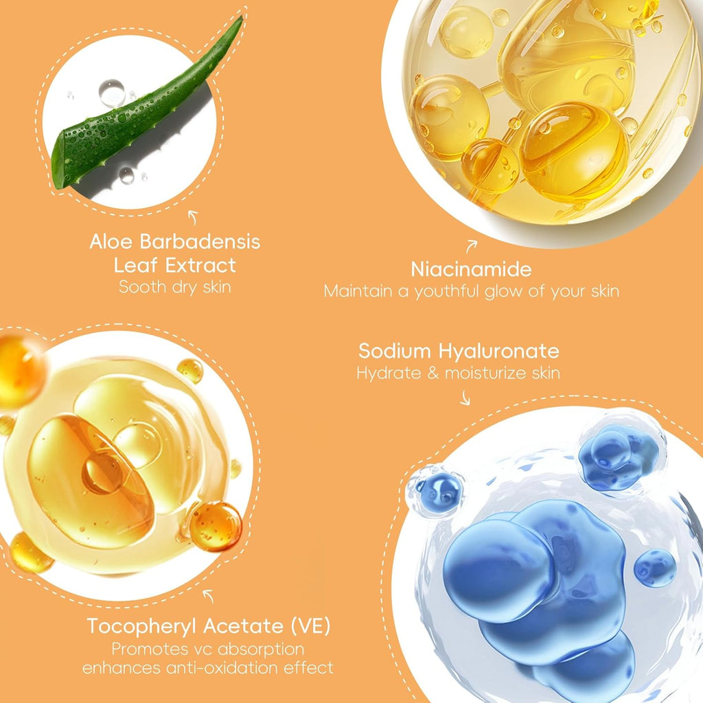 QUIYUM Set De Cuidado Facial Con Cúrcuma Y Vitamina C De 5 Piezas