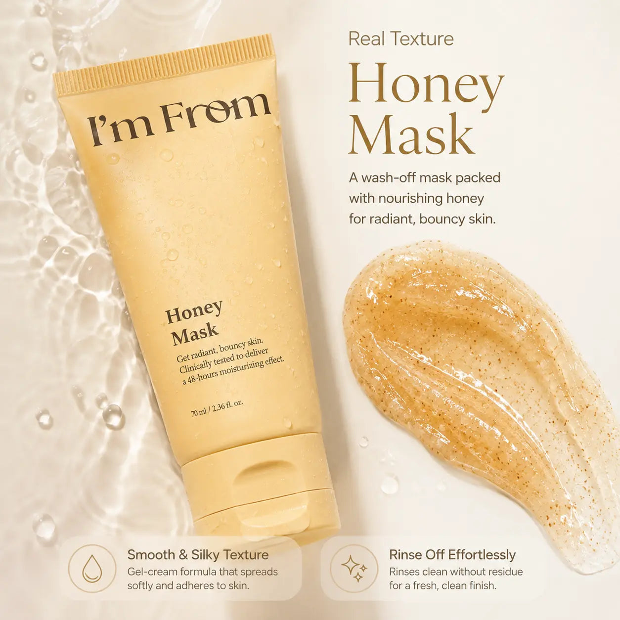 I'M from Fig & Sweet Honey Skincare Duo - Exfoliating Scrub and Nourishing Wash-Off Treatments for Hydrated, Radiant Skin (Korean Beauty)