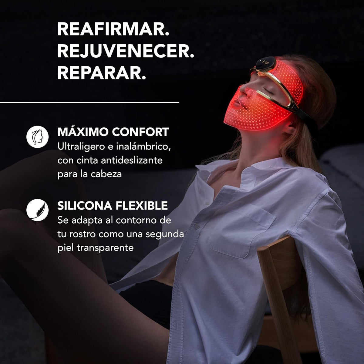 FAQ 202 Mascarilla LED + Sérum De Luz Roja + Pack De Parches De Microagujas