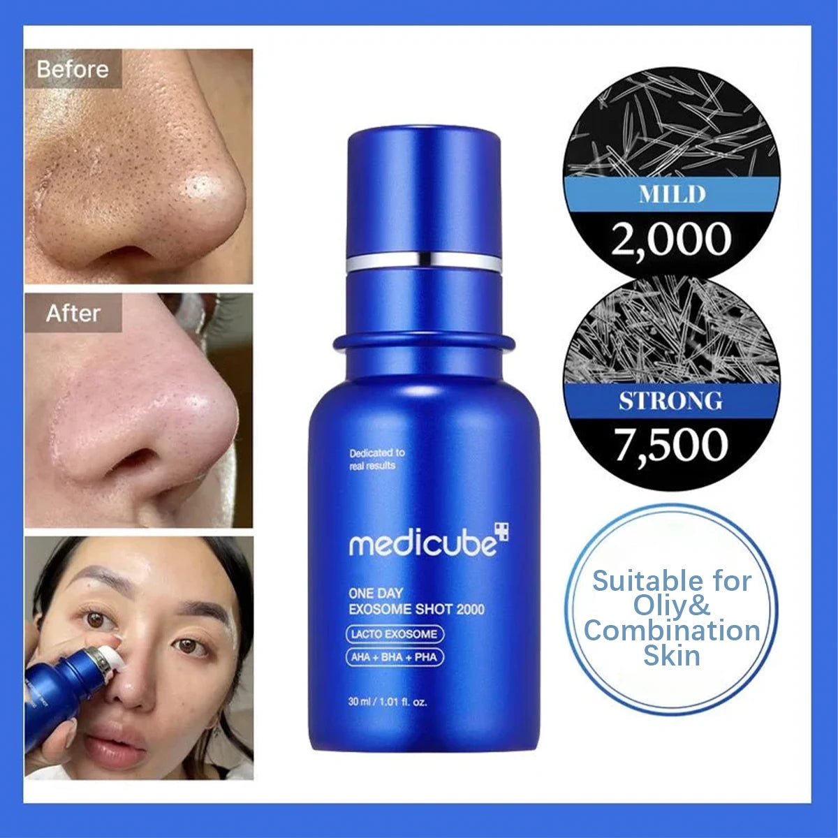 One Day Exosome Shot,Fast-Absorbing & Non-Sticky,Advanced Booster,Intensive Care,Korean Skincare,Korean Makeup