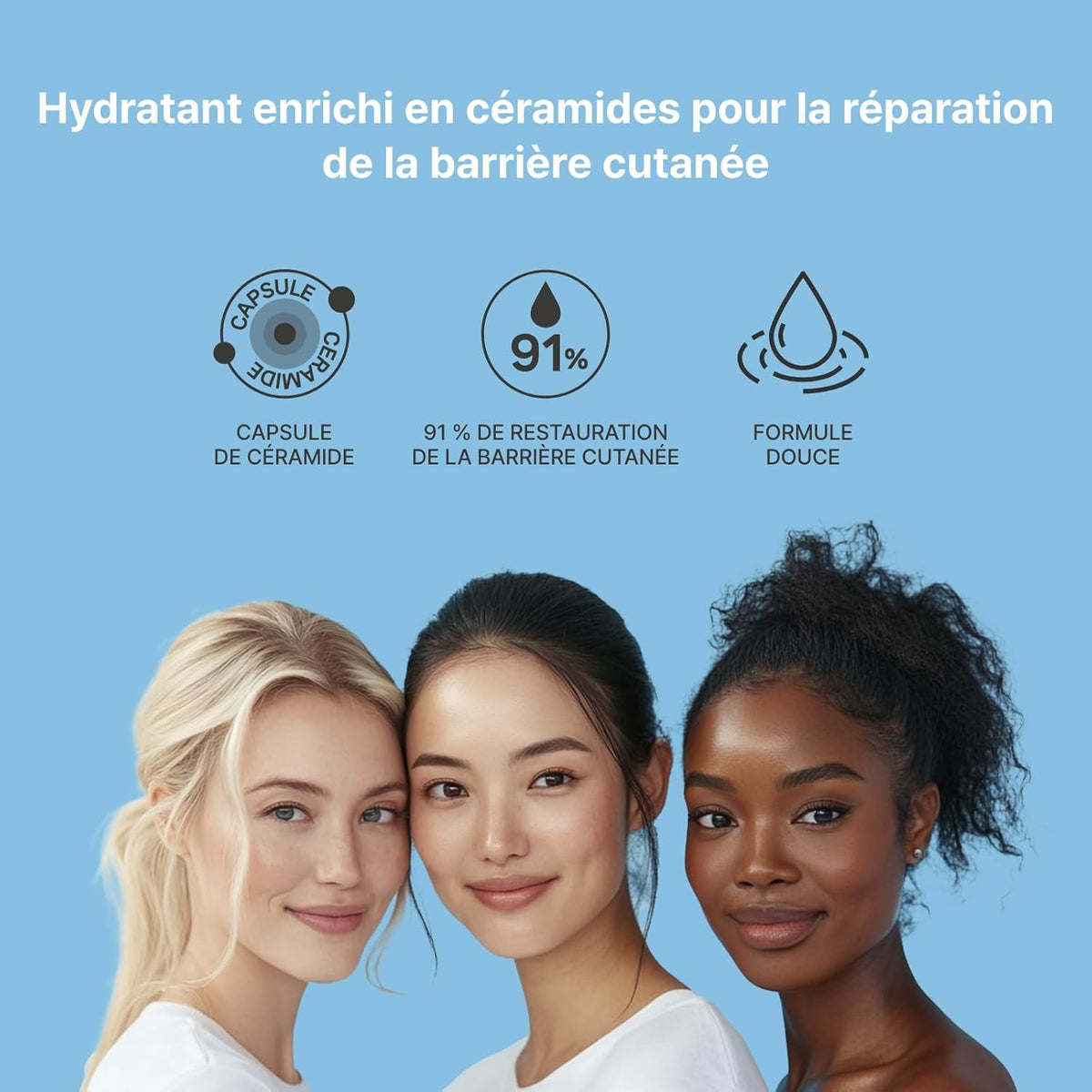 ILLIYOON Ceramida Ato Crema Concentrada 75Ml, Crema Hidratante Para Piel Seca Y Sensible, 100Hr Hidratación, Restauración De La Barrera De La Piel, Suave Para Bebés Y Adultos, Vegano, Sin Perfume
