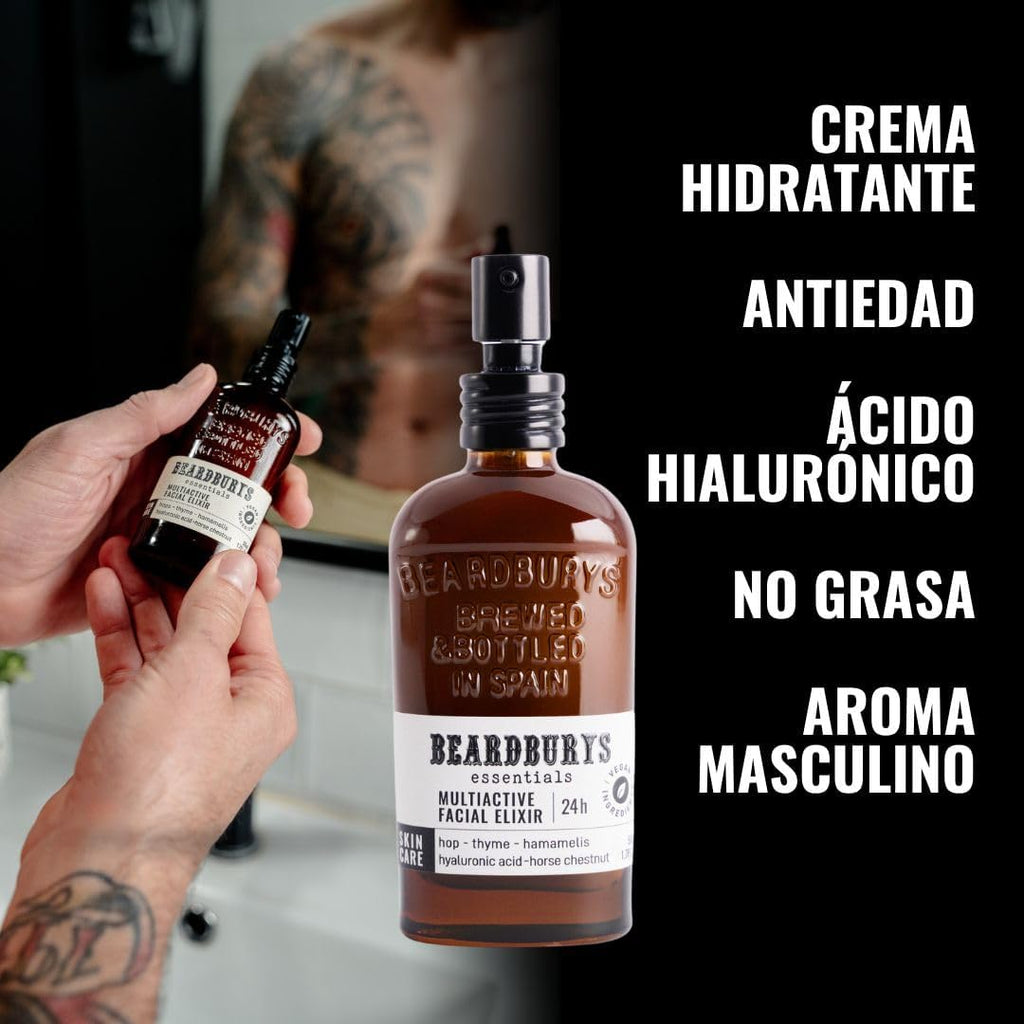 Beardburys Essentials Pack Cuidado Facial Hombre Diario Skincare (Facial Mousturising Kit)