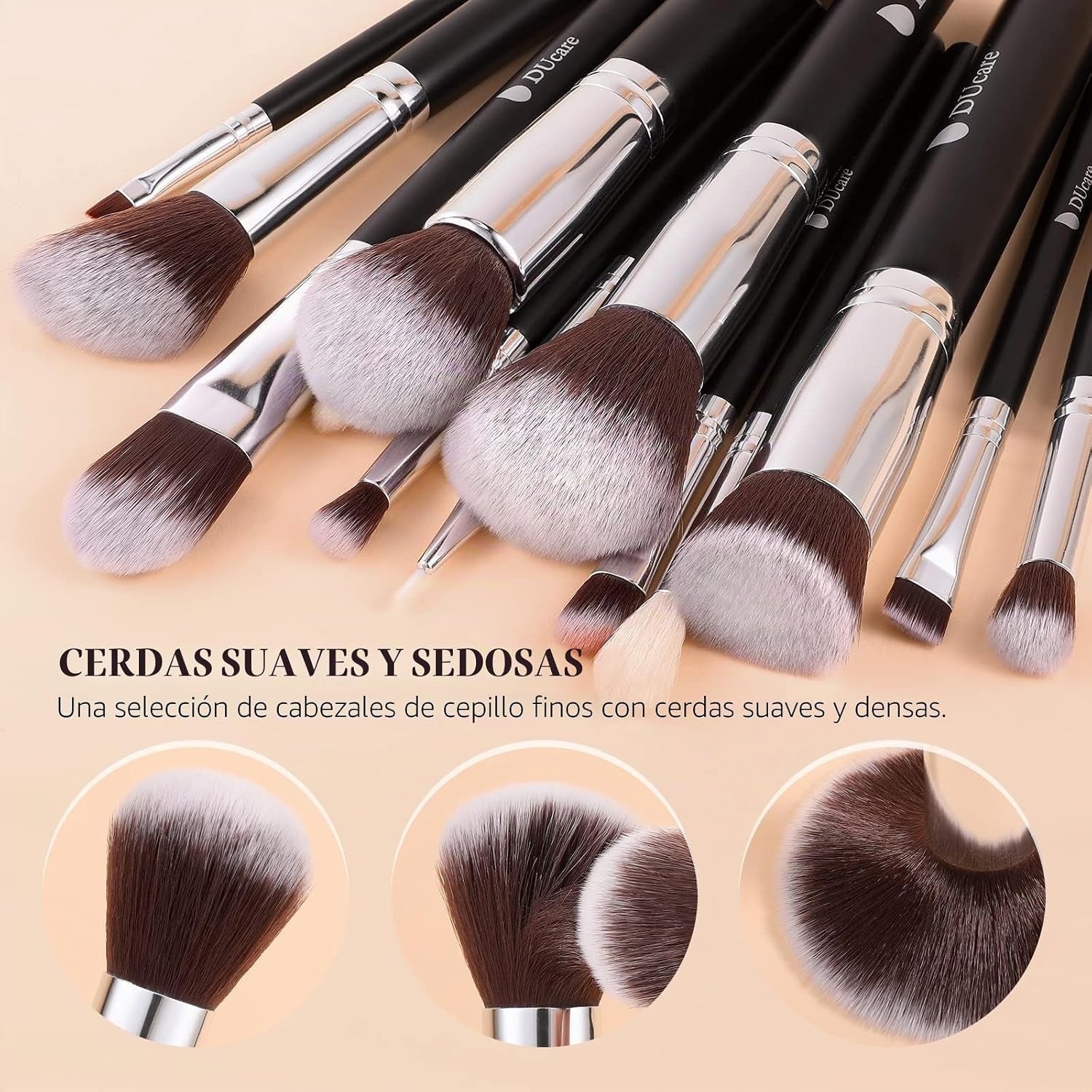Ducare 15-Piece Makeup Brush Set with Carrying Bag