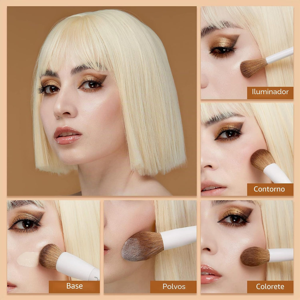 Jessup Brochas De Maquillaje, Set 14 Uds Pinceles Para Rostro Y Ojos, T329