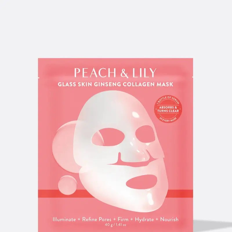Peach & Lily Glass Skin Ginseng Collagen Mask (Set of 3) - Korean Skincare Facial Treatment