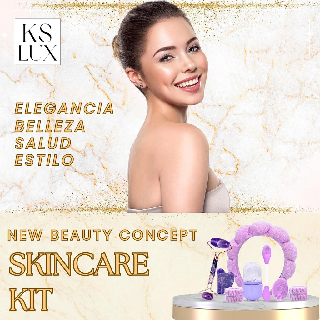 Skincare Kit, Skin Care, Pack Regalo Mujer, Skincare Coreano, Rutina Skincare Pack, Hielo Para La Cara, Gua Sha Facial, Ice Roller Facial, Skin Care Coreano, Regalos Originales Para Mujer Joven, KSLUX