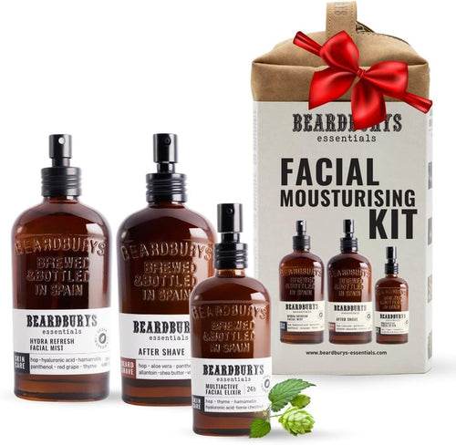 Beardburys Essentials Pack Cuidado Facial Hombre Diario Skincare (Facial Mousturising Kit)