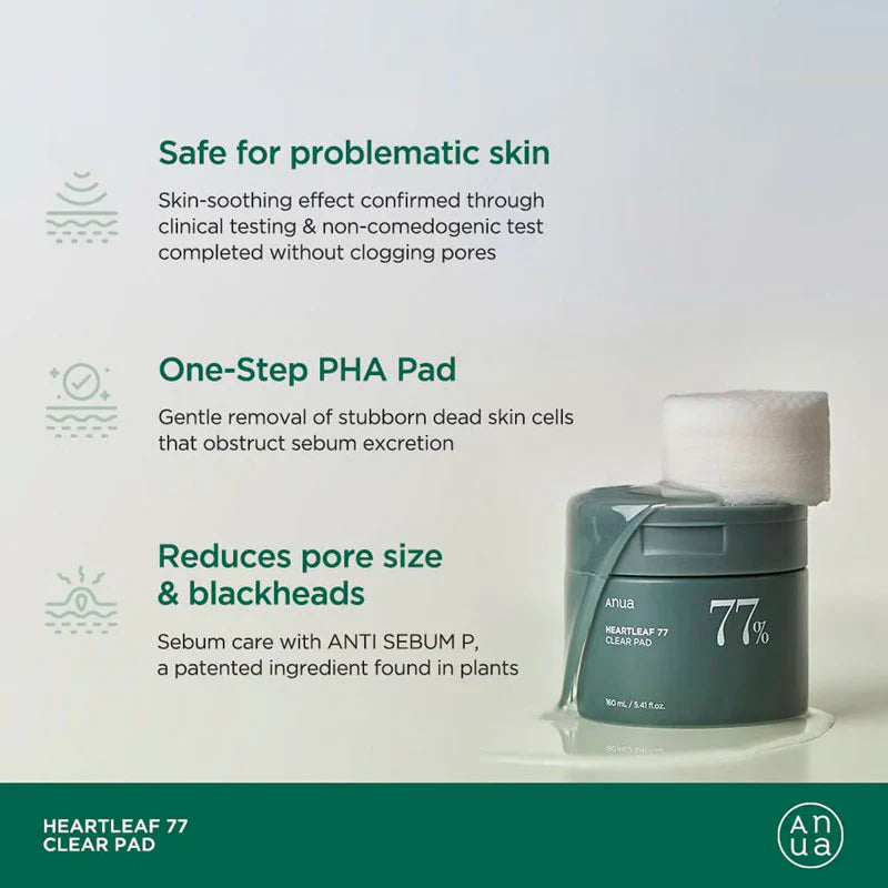 Heartleaf 77% Clear Pad 160Ml / 70Pads