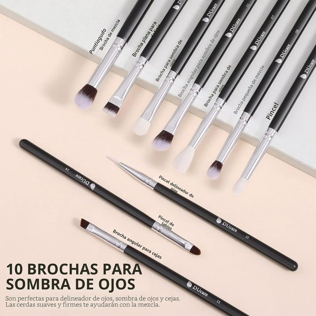 Ducare 15-Piece Makeup Brush Set with Carrying Bag