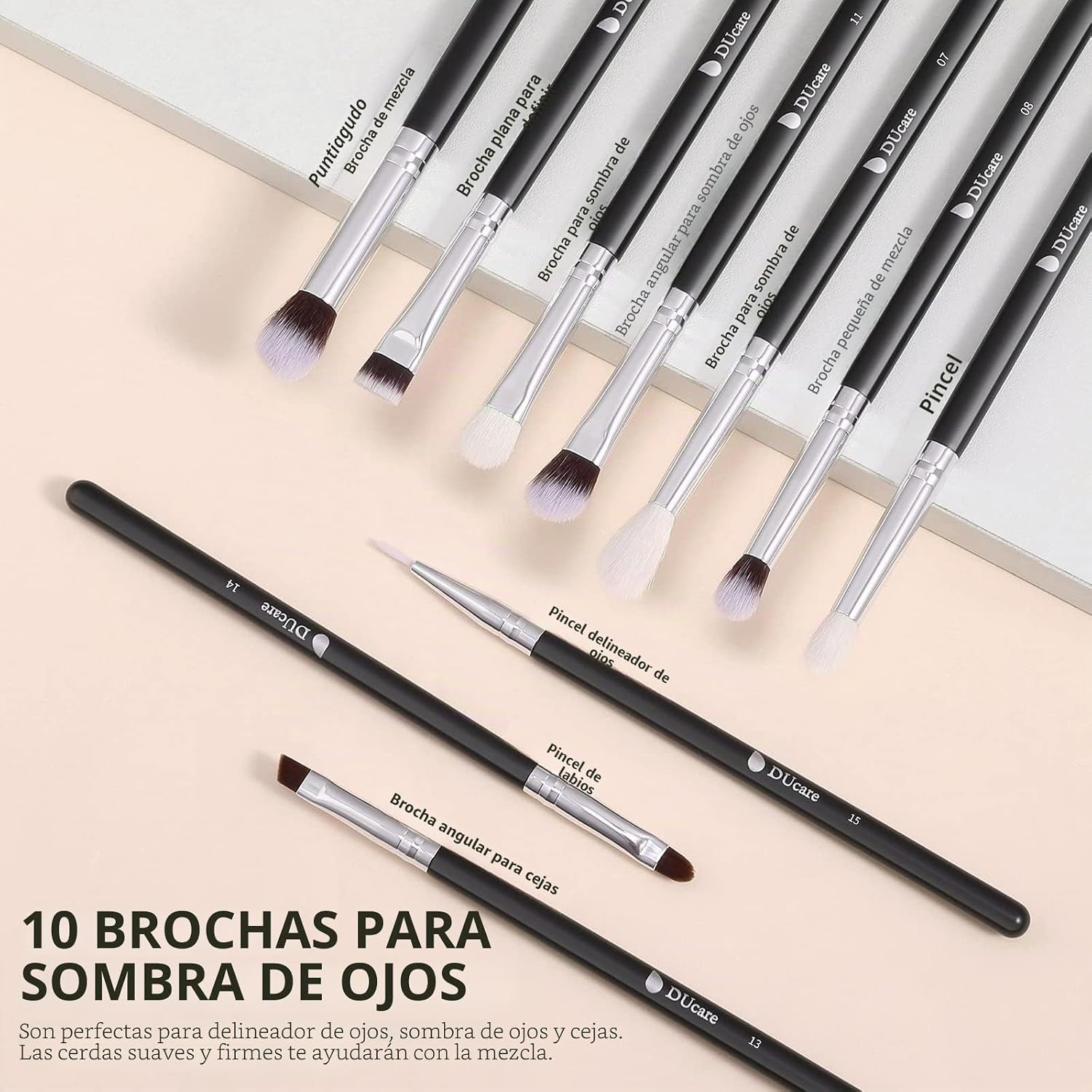 Ducare 15-Piece Makeup Brush Set with Carrying Bag