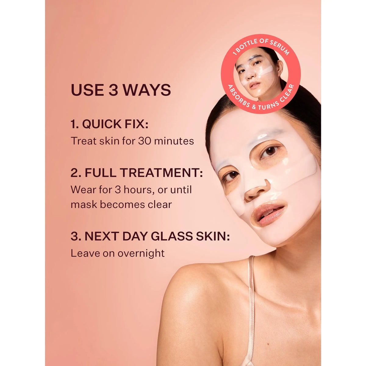 Peach & Lily Glass Skin Ginseng Collagen Mask (Set of 3) - Korean Skincare Facial Treatment