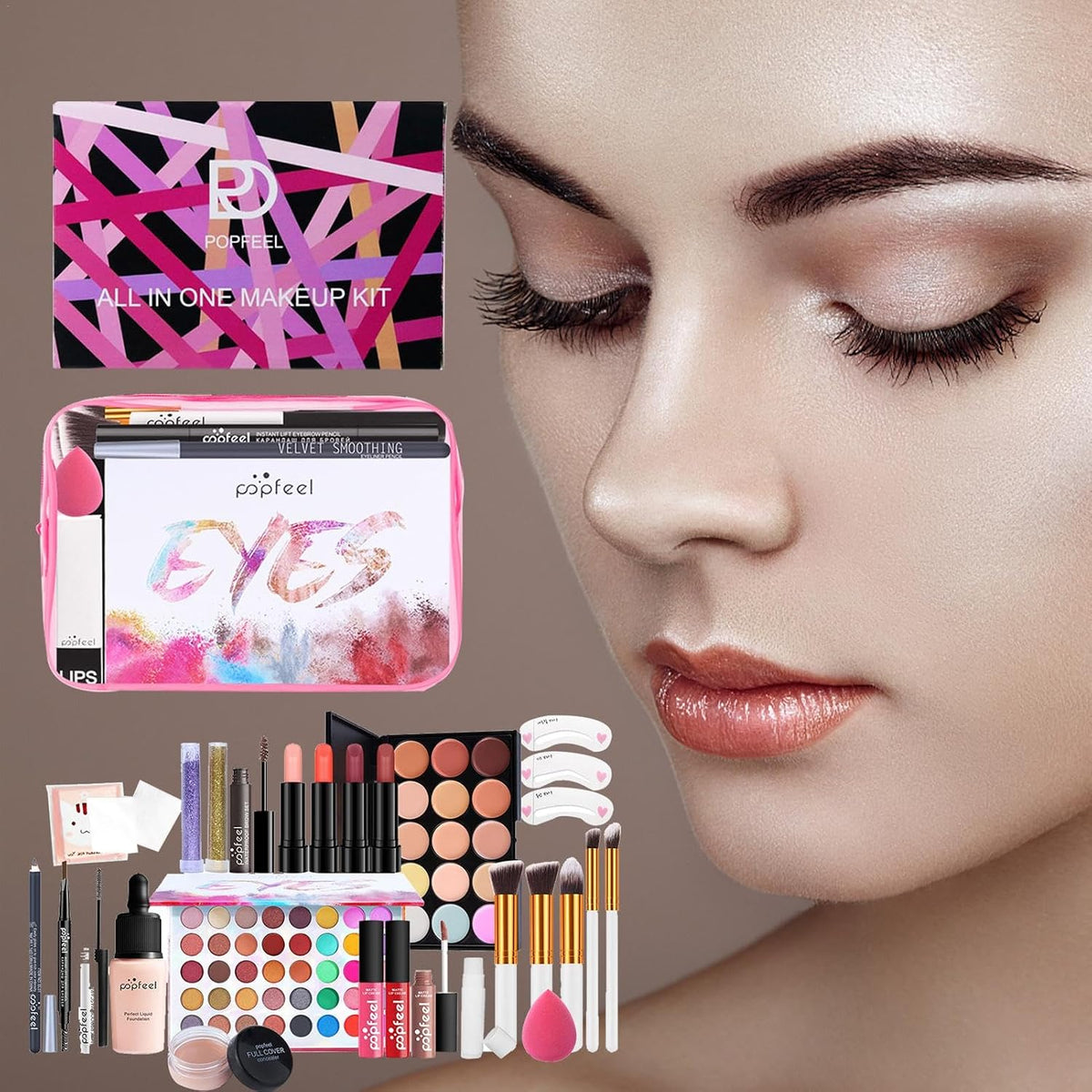 Kit De Maquillaje Para Principiantes, Juego De Maquillaje Facial Completo