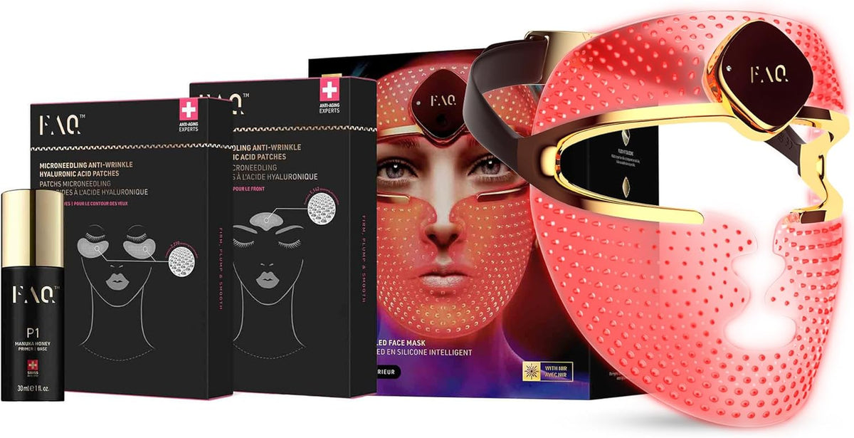 FAQ 202 Mascarilla LED + Sérum De Luz Roja + Pack De Parches De Microagujas