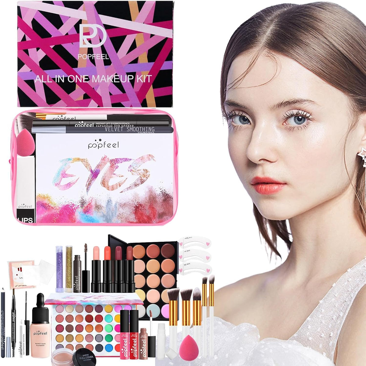 Kit De Maquillaje Para Principiantes, Juego De Maquillaje Facial Completo