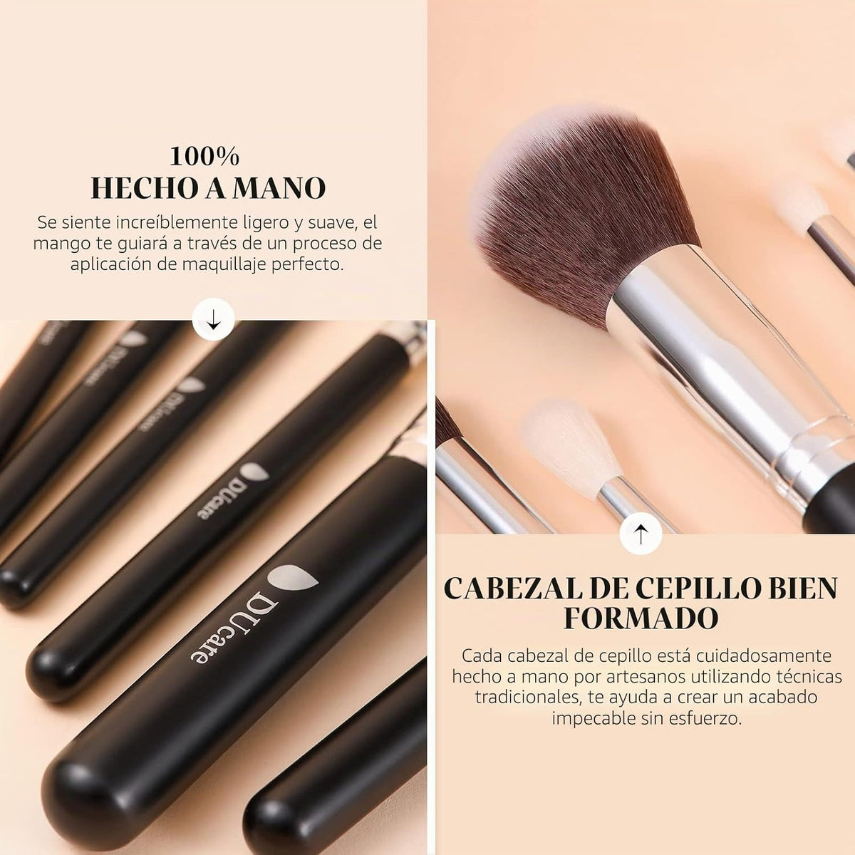 Ducare 15-Piece Makeup Brush Set with Carrying Bag