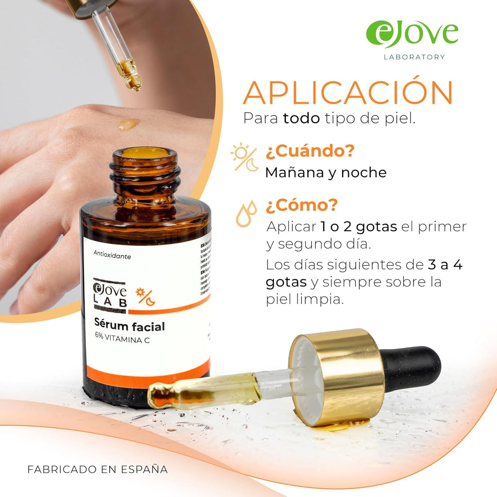 Serum Facial Vitamina C - Hidratante Facial, Antiarrugas, Antimanchas Para La Cara - Serum Contorno Ojos Antiojeras Mujer Y Hombre - Vitamina C Serum Facial Skincare Previene Arrugas Y Acne - EJOVE