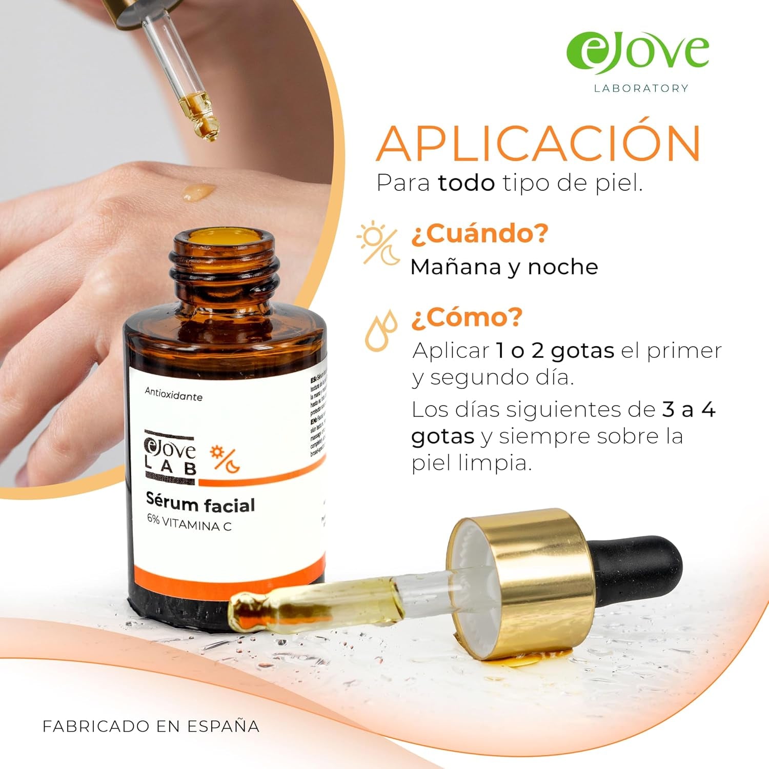 Serum Facial Vitamina C - Hidratante Facial, Antiarrugas, Antimanchas Para La Cara - Serum Contorno Ojos Antiojeras Mujer Y Hombre - Vitamina C Serum Facial Skincare Previene Arrugas Y Acne - EJOVE