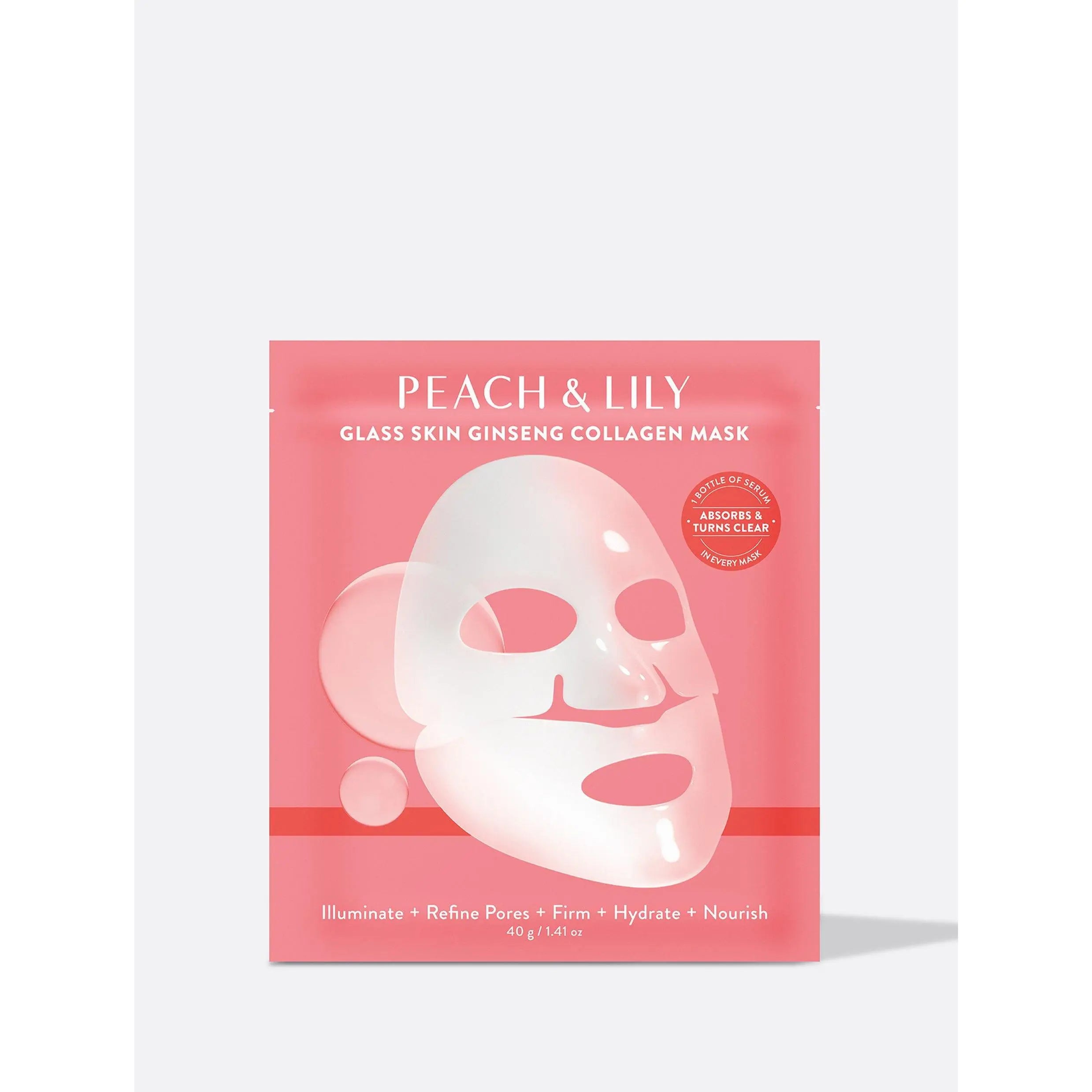 Peach & Lily Glass Skin Ginseng Collagen Mask (Set of 3) - Korean Skincare Facial Treatment