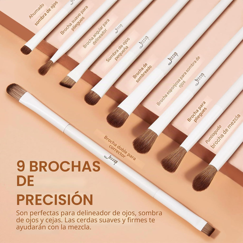 Jessup Brochas De Maquillaje, Set 14 Uds Pinceles Para Rostro Y Ojos, T329