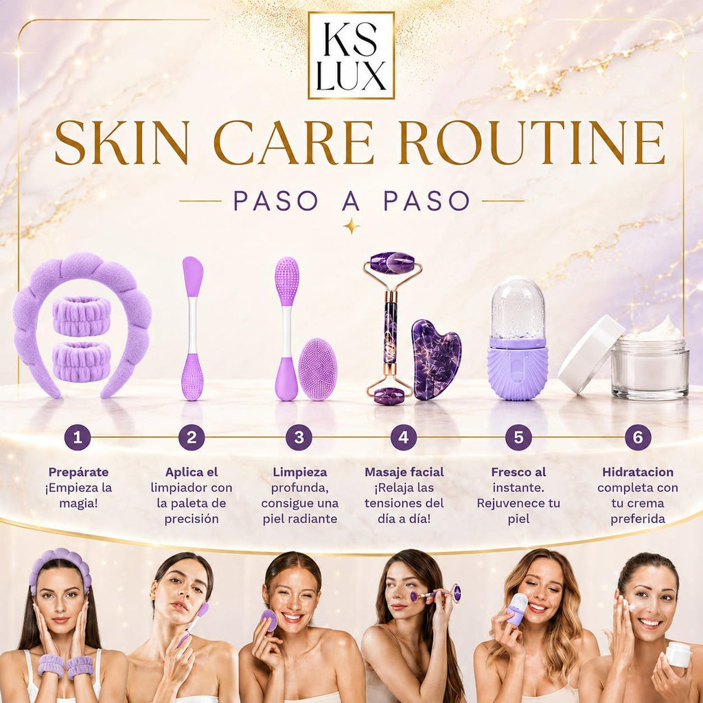 Skincare Kit, Skin Care, Pack Regalo Mujer, Skincare Coreano, Rutina Skincare Pack, Hielo Para La Cara, Gua Sha Facial, Ice Roller Facial, Skin Care Coreano, Regalos Originales Para Mujer Joven, KSLUX